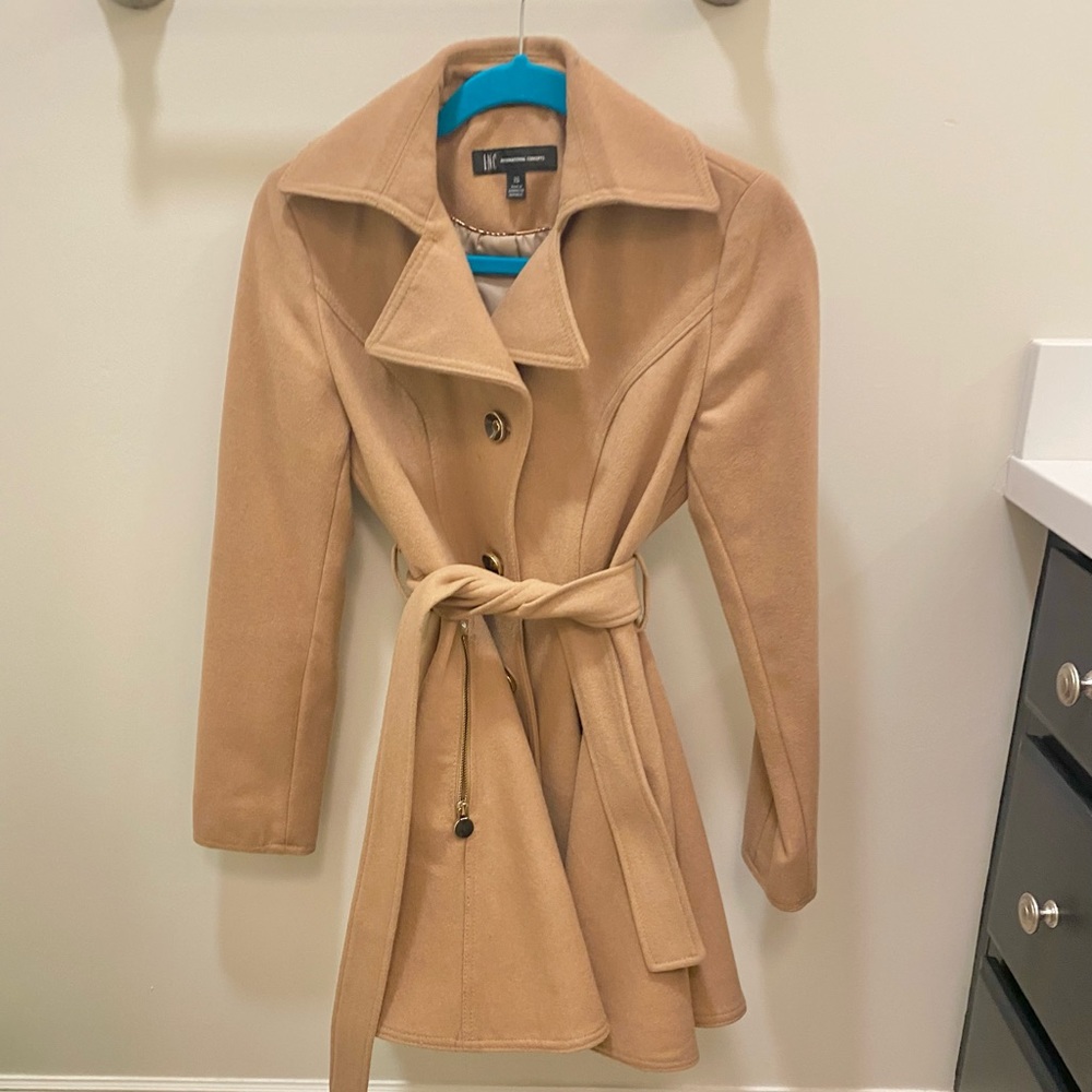 Beige Wool Trench Coat - Size XS